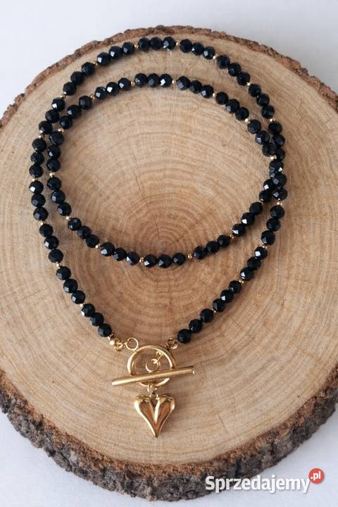 Zestaw naszyjnik bransoletka czarny agat Zielonki
