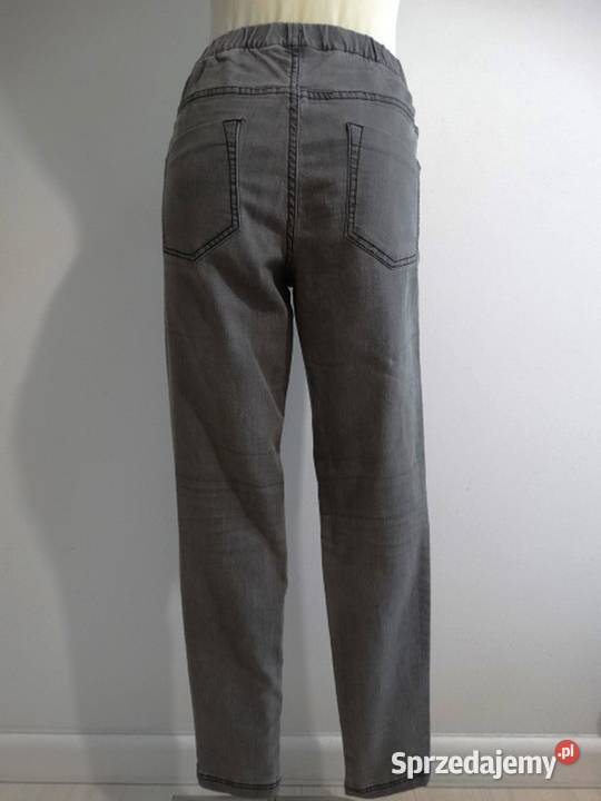 Spodnie Jeansy Jegginsy o Prostym Kroju na Gumce Łomża sprzedam