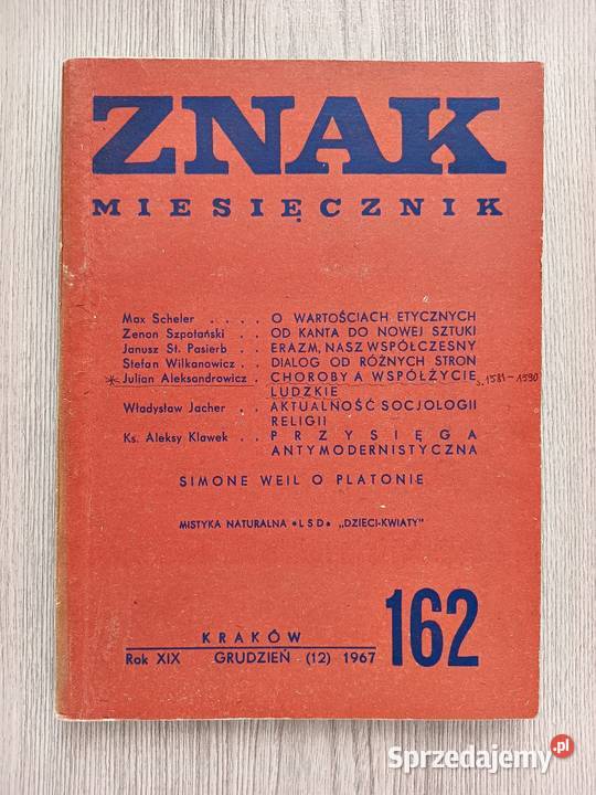 Znak miesięcznik 162 grudzień 1967 Czasopisma Kraków