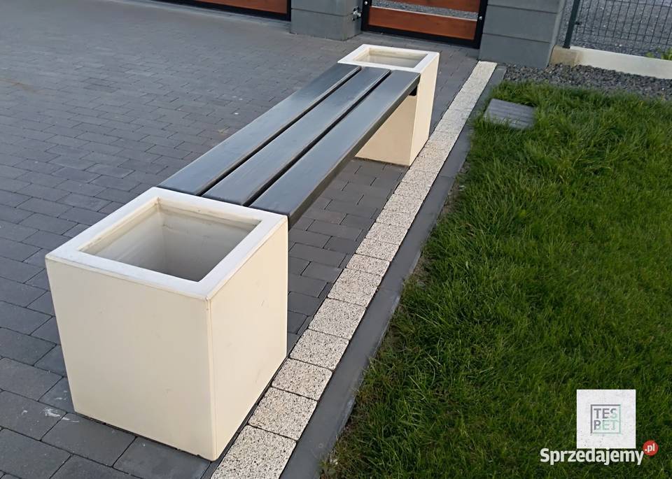Ławka z donicami z betonu architektonicznego Ł1 Łódź