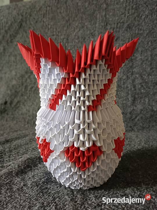 Wazon w Serduszka Origami Modułowe 3D