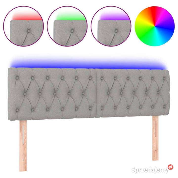 Zagłówek do łóżka z LED jasnoszary 160x7x7888 Warszawa