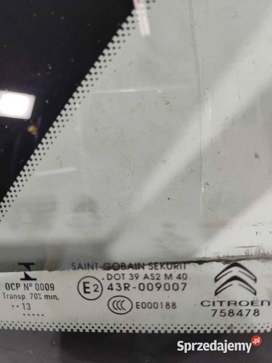 SZYBA KAROSERYJNA BOCZNA PRAWY TYŁ CITROEN C4 osobowe Karoseryjne