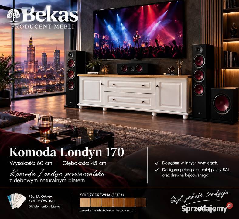 Śliczna KOMODA LONDYN 2D2s Prowansalska BLAT Dąb Grudziądz
