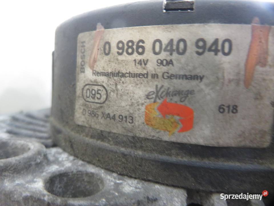 ALTERNATOR AUDI A3 8L 16 0986040940 osobowe