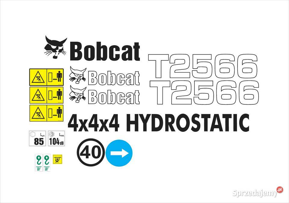 Naklejki Bobcat T2566 mocny klej odporne lamiant Pleszew sprzedam