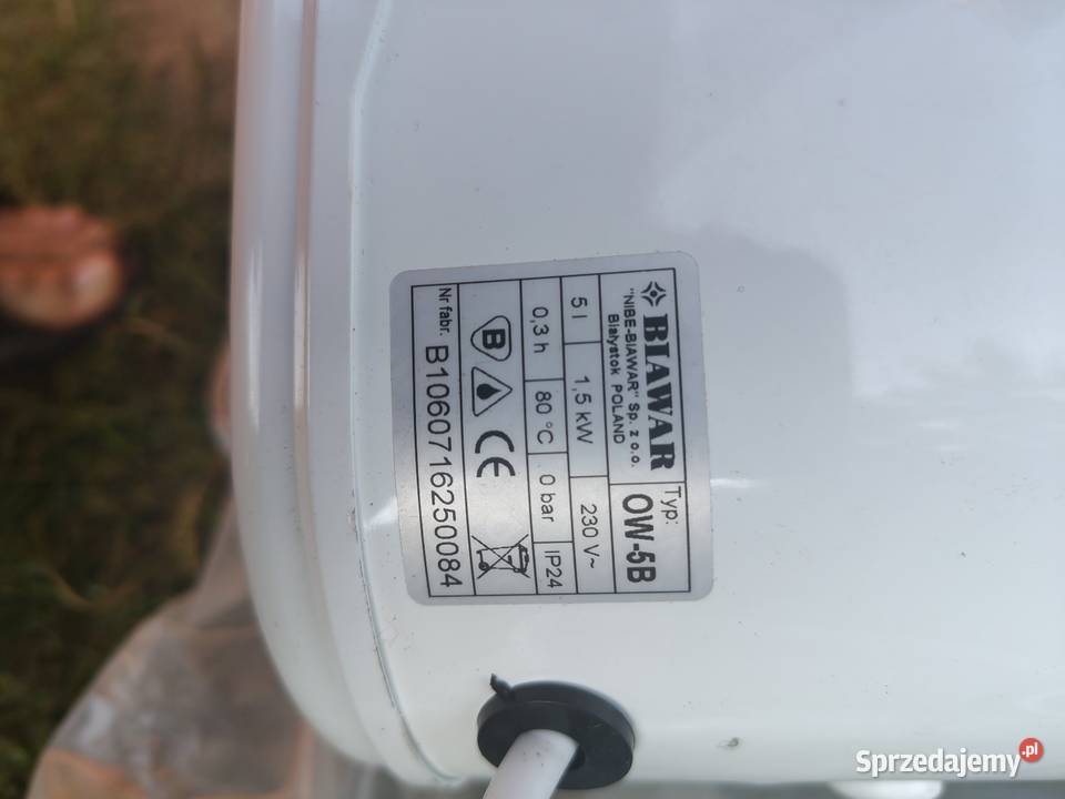 Biawar OW5B elektryczny podgrzewacz wody warmińsko-mazurskie Elbląg