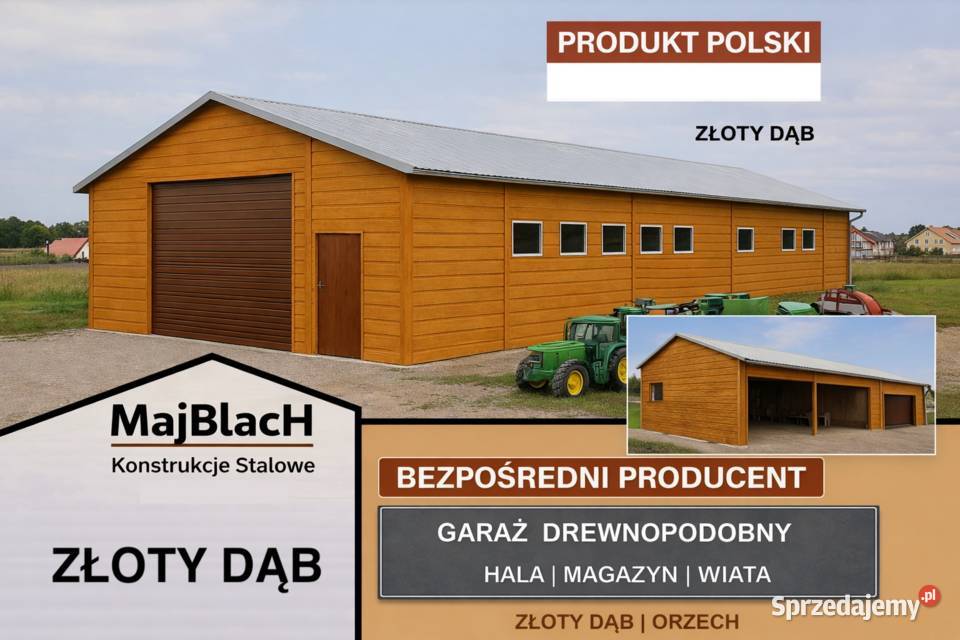 Duża Wiata Hala Garaż Blaszany RAL Konstrukcje Sprzedaż Grójec