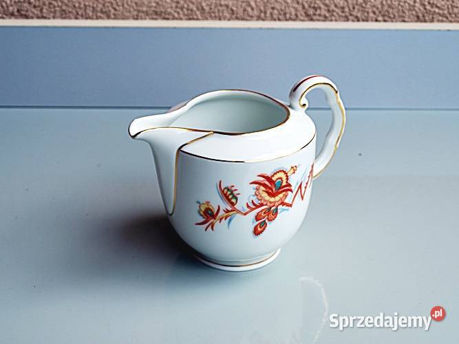 SERWIS KAWOWY biała porcelana z trad wzorem biały Chorzów