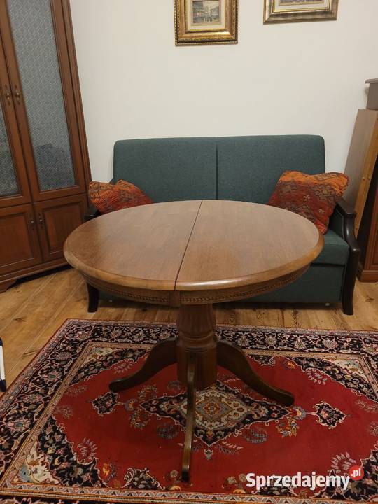 Stół Okrągły Rozkładany WILLIAM 90124 Ciemny Stoły wielkopolskie