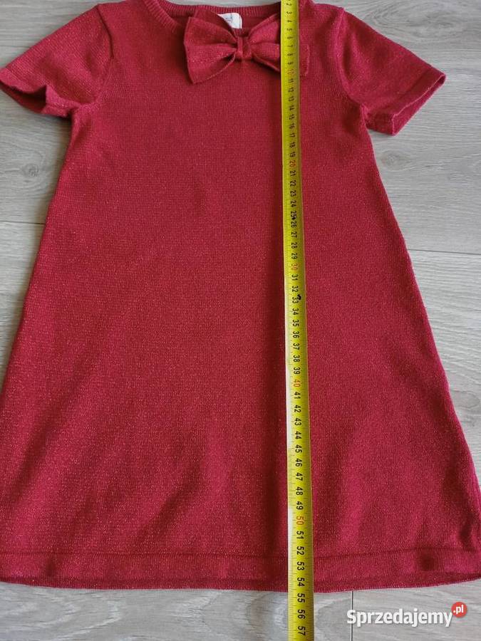Sukienka dziewczęca czerwona z kokardą 98104