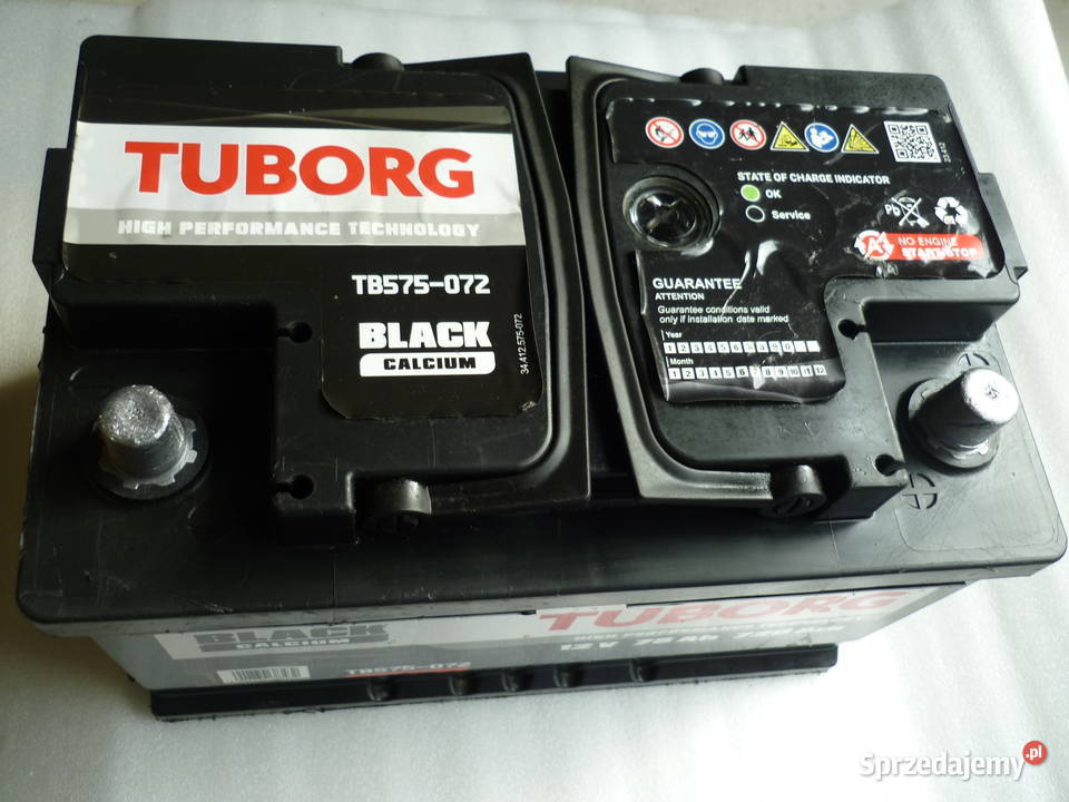 Akumulator TUBORG 75AH 720A używany sprawdzony Poznań sprzedam