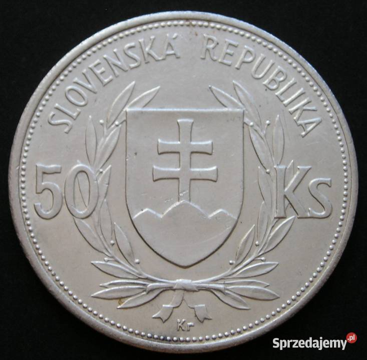 SŁOWACJA 50 KORON 1944 TISO SREBRO Łódź