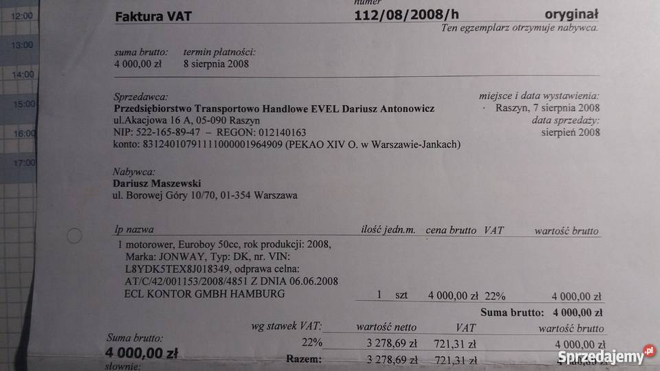 Kingway Euroboy motorower skuter duży nieuszkodzony Warszawa sprzedam