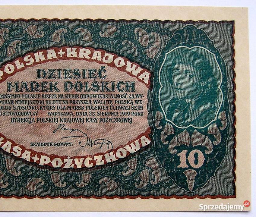 RP 10 MAREK POLSKICH1919 r II Serj BJ Stan I UNC Rydzyna