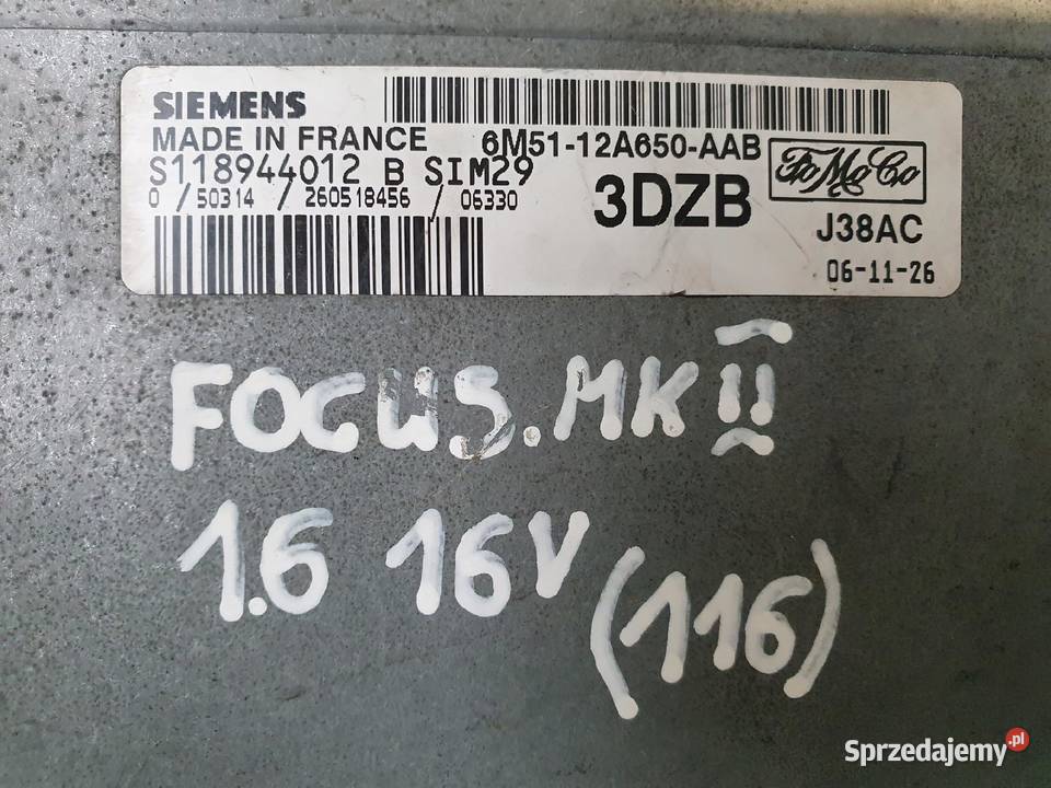 STEROWNIK SILNIKA Ford Focus MK2 16 16V komputer Chełm