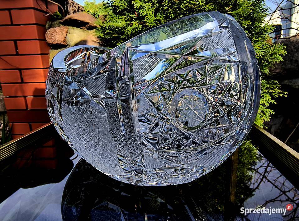 Duża piękna gondola bogate szlify Porcelana i szkło Klenica