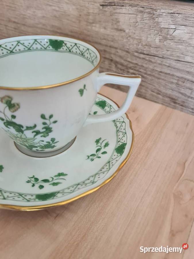 Limoges filiżanka zielone kwiaty małopolskie Gorlice