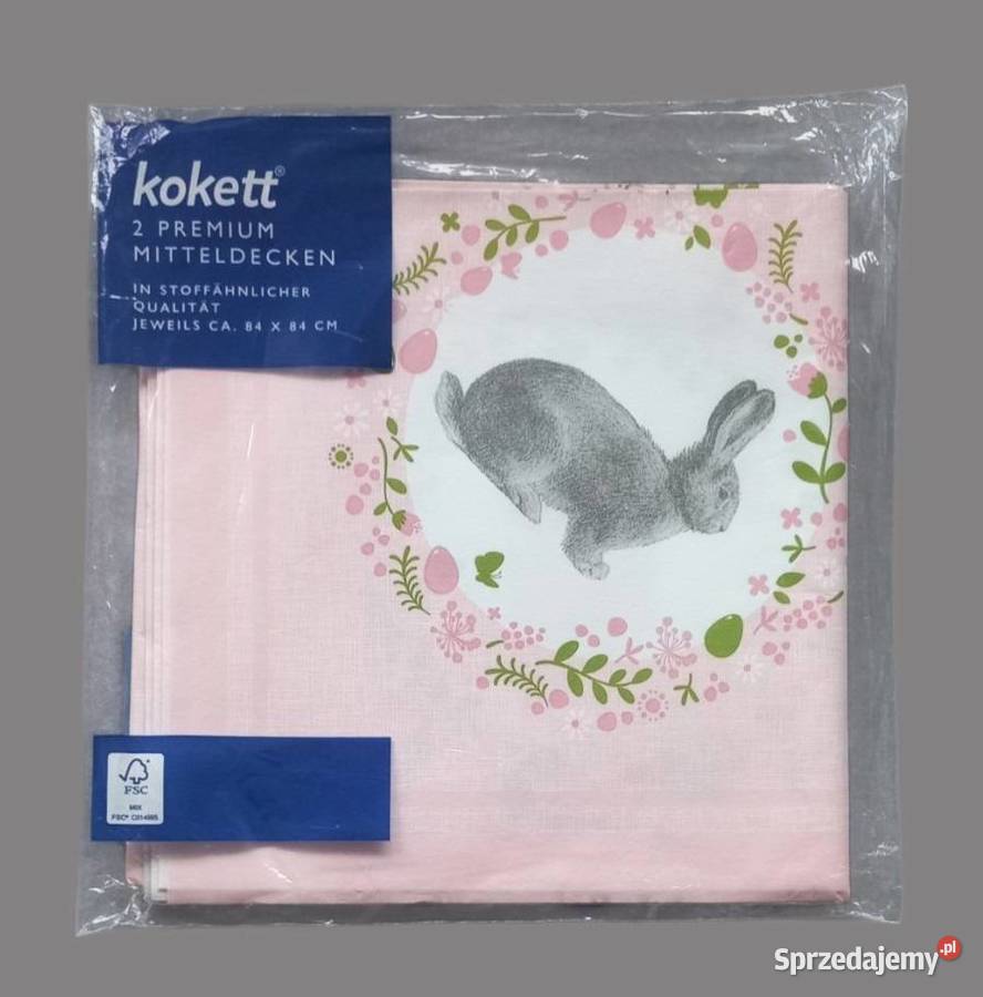 Obrus świąteczny wielkanocny różowy 84x84 2 Pozostałe Chrzanów