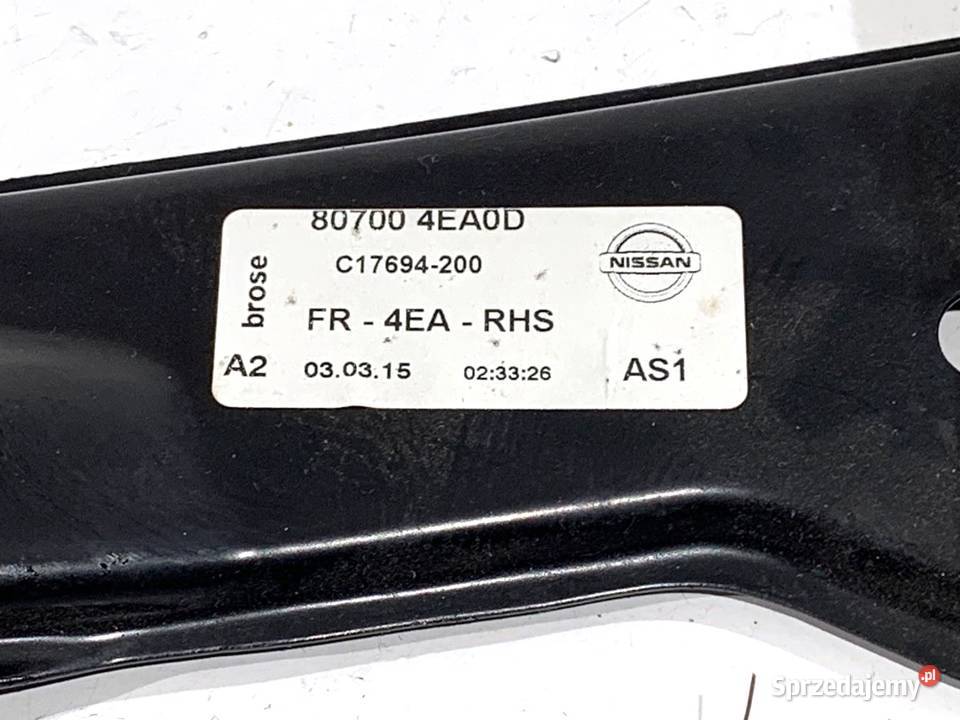 PODNOŚNIK SZYBY PRAWY PRZÓD NISSAN QASHQAI J11 podkarpackie sprzedam