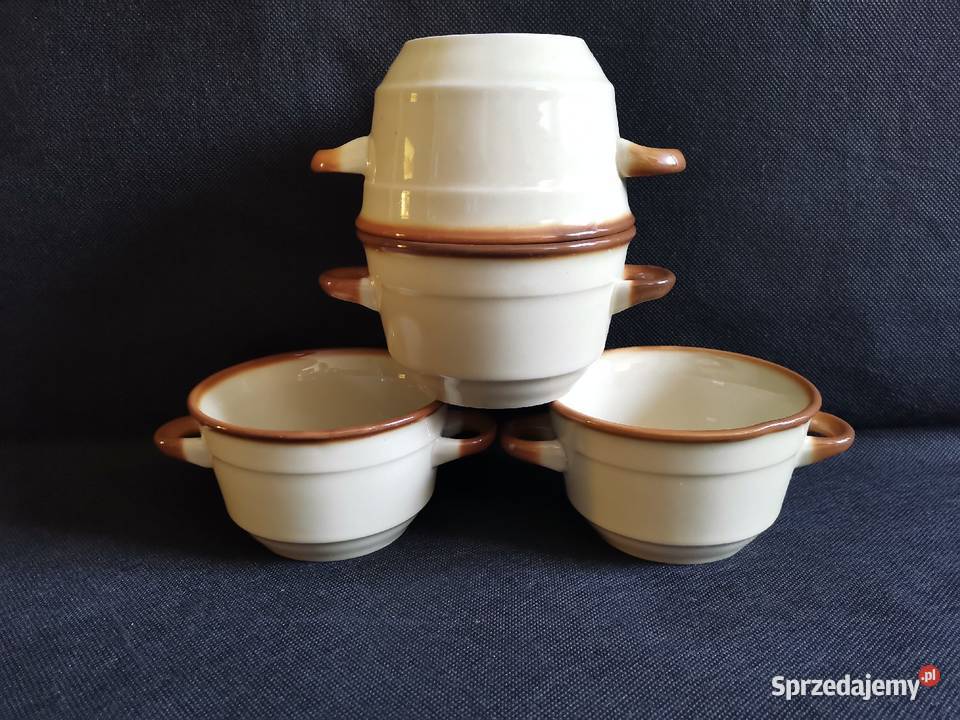 Stare nieużywane bulionówki barszczówki Porcelana i szkło śląskie Katowice
