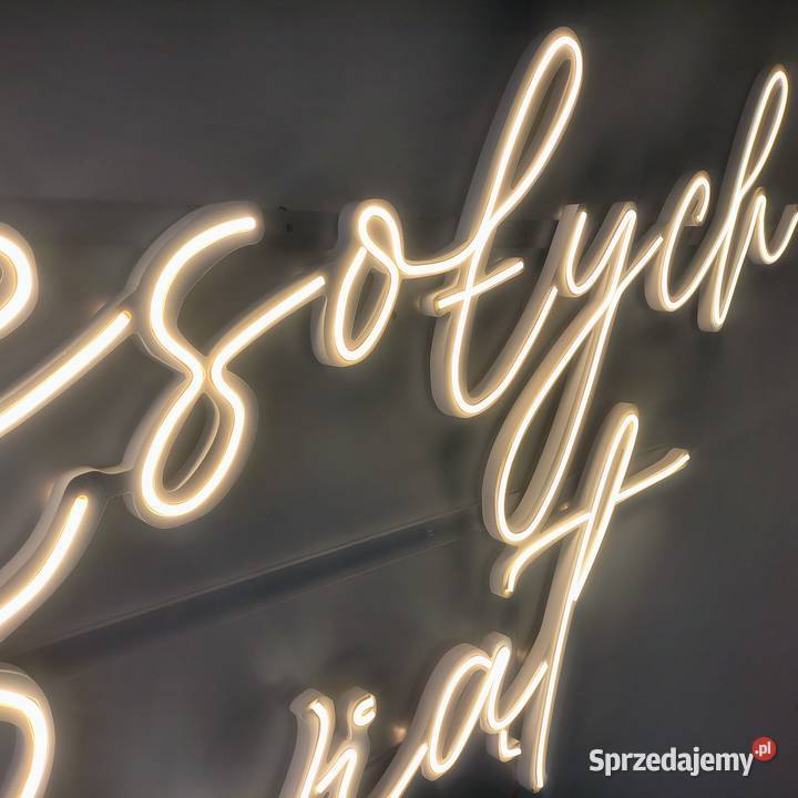 Napis podświetlany neon LED Wesołych Świąt wielkopolskie