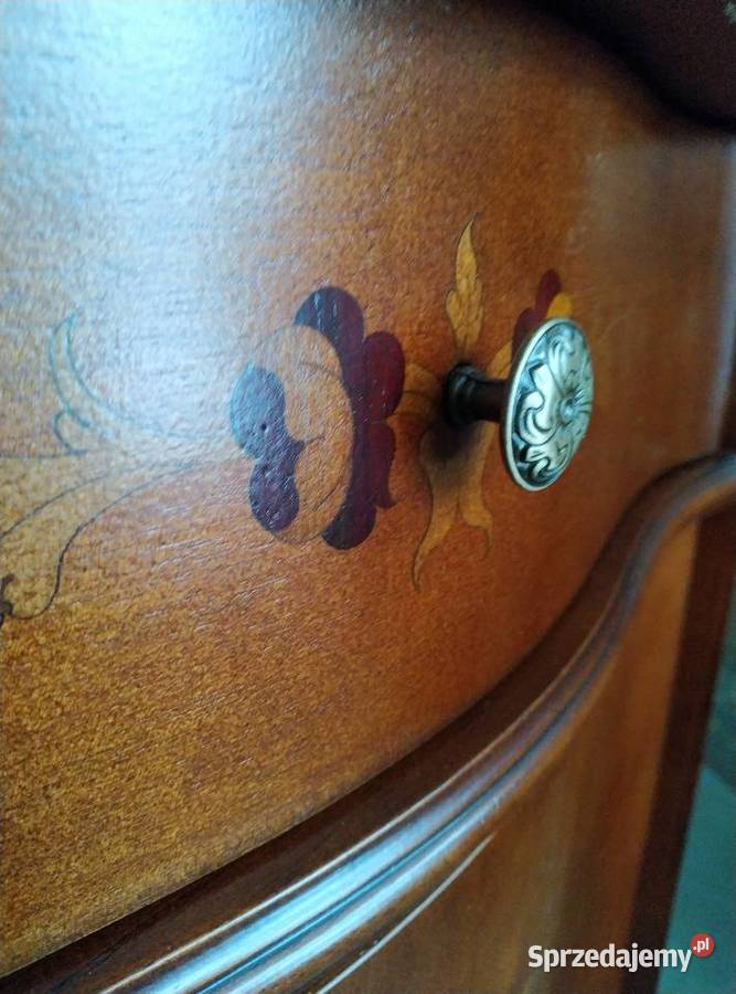 Włoska komoda intarsjowana marmurowy blat Białystok