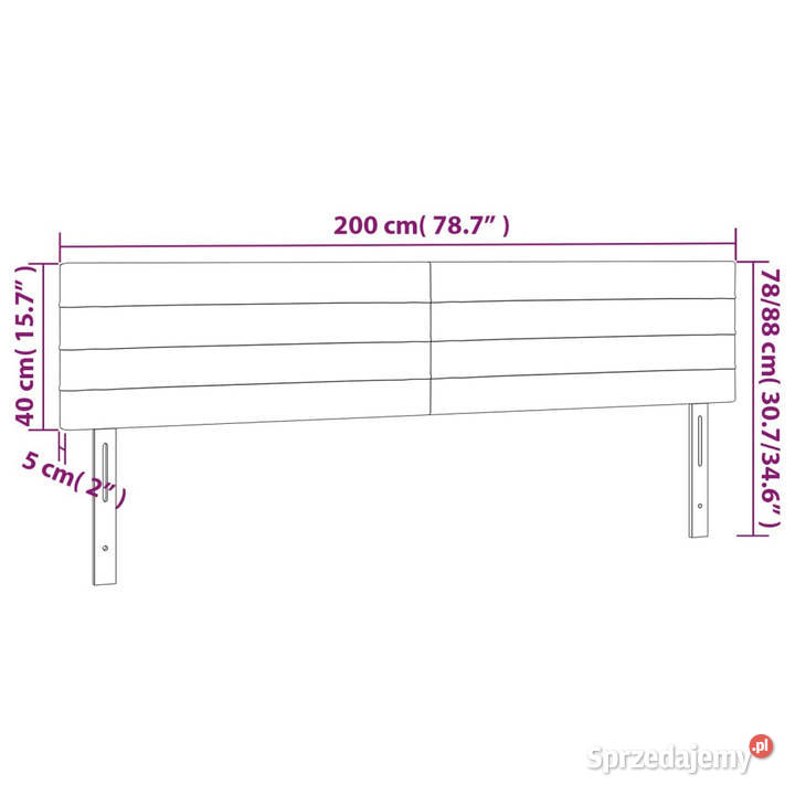 Zagłówek do łóżka z LED jasnoszary 200x5x7888 Warszawa