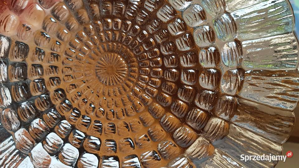 Talerz Cora ok 235 Ząbkowice kolorowe szkło PRL śląskie Dąbrowa Górnicza