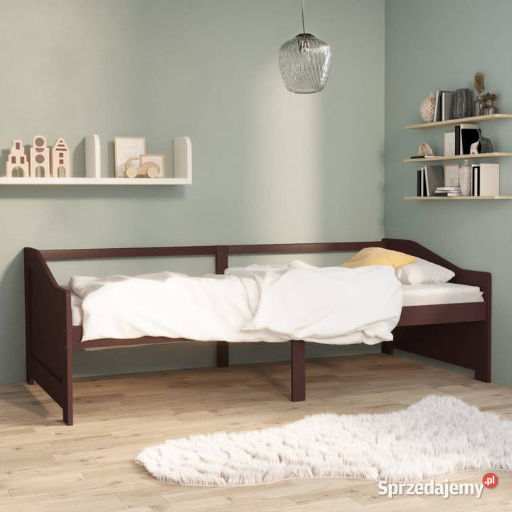 3osobowa sofałóżko ciemnobrązowa drewno sosnowe Łóżka