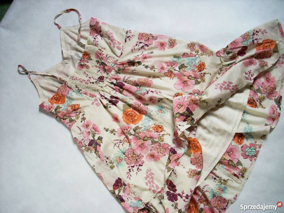 PAPAYA Letnia Sukienka Falbany Bawełna 44 XXL Spódnice i sukienki małopolskie Nowy Sącz