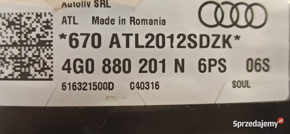 AUDI A6 C7 PODUSZKA AIRBAG KIEROWCY 4G0880201N