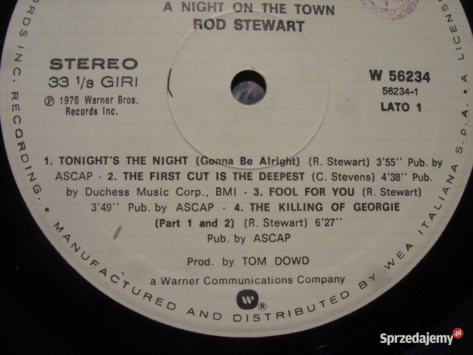 Winyl Lp Rock ROD STEWART NIGHT ON WARNER 56234 Wołów