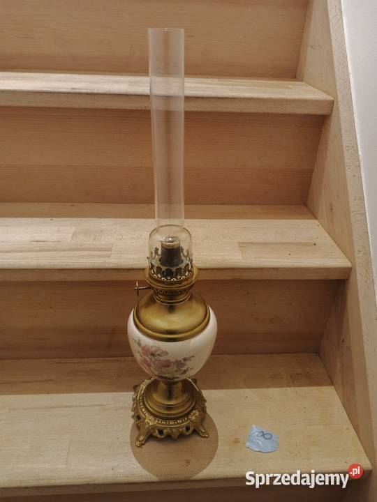 lampa naftowa majolika Fałków