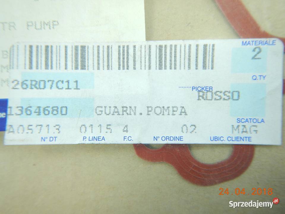 USZCZELKA POMPY WODY CITROEN BERLINGO C3 C4 C5