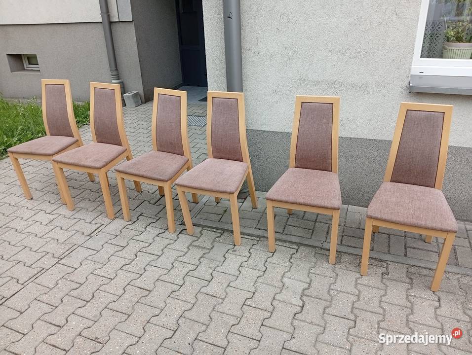 Krzesła debowe 6 sztuk Sonoma dąb stan Siemianowice Śląskie