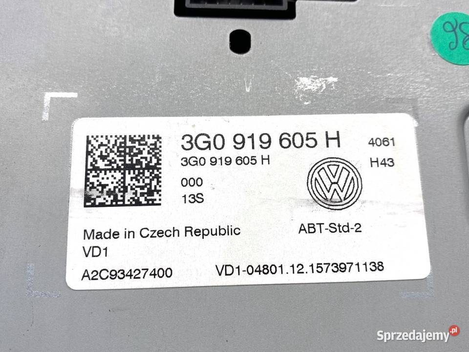 WYŚWIETLACZ VW GOLF VII 3G0919605H EKRAN MONITOR