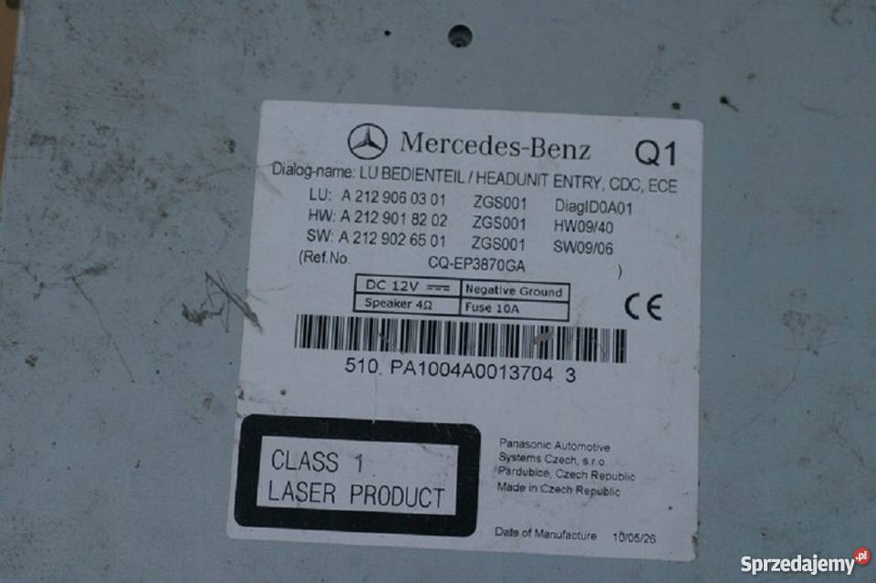 MERCEDES E KLASA W212 RADIO NAWIGACJA 2129060301 osobowe Układ elektryczny Bieleń