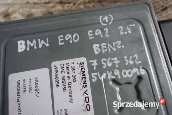 BMW E90 E92 25 STEROWNIK SILNIKA 7567362 Komputery lubelskie Rudka sprzedam