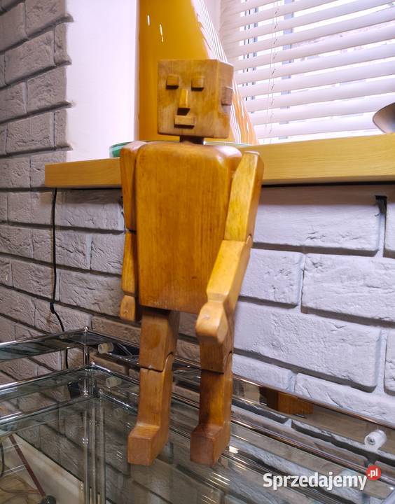 Rzeźba kinetyczna robot 38 MinecraftFolk Art Kalisz
