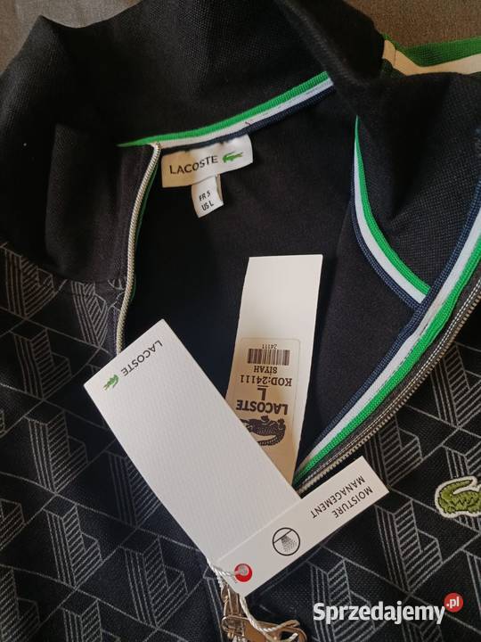 Komplet dresowy Lacoste Monogram kolor czarny Odzież sportowa podlaskie