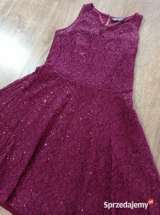 Sukienka z koronką i cekinami Rozmiar 40(L)