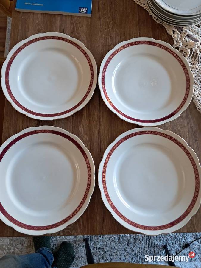 3 używane duże talerze z prlu wytwórnia Ćmielów Sandomierz