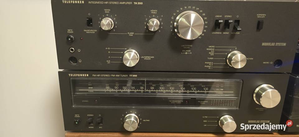 Telefunken wzmacniacz TA350 i Tuner TT 350 pełny Warszawa sprzedam