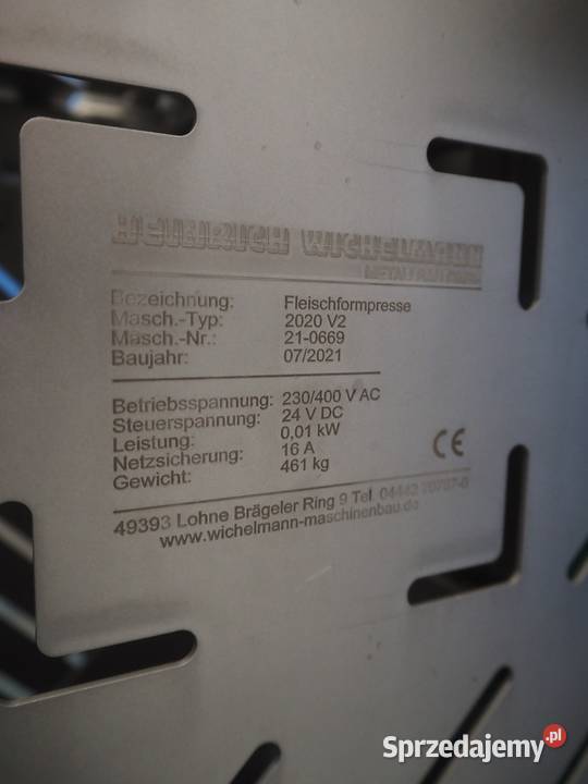 WICHELMANN 2020 V2 Prasa do formowania boczku