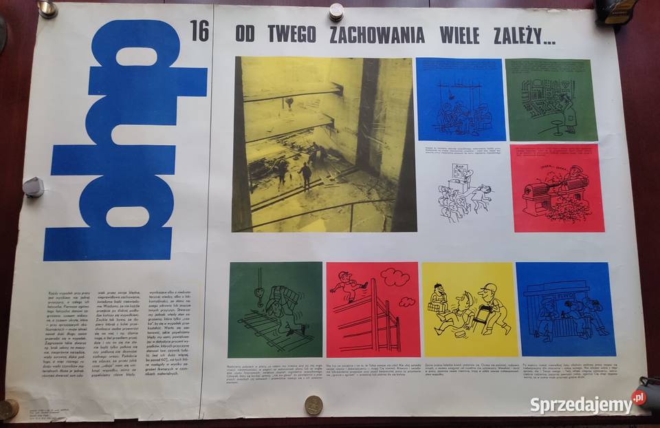 Plakaty z czasów PRL BHP i nie Białystok