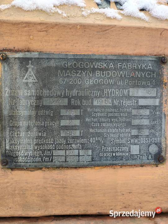 Dźwig żuraw Roman Diesel z silnikiem MAN Radomsko