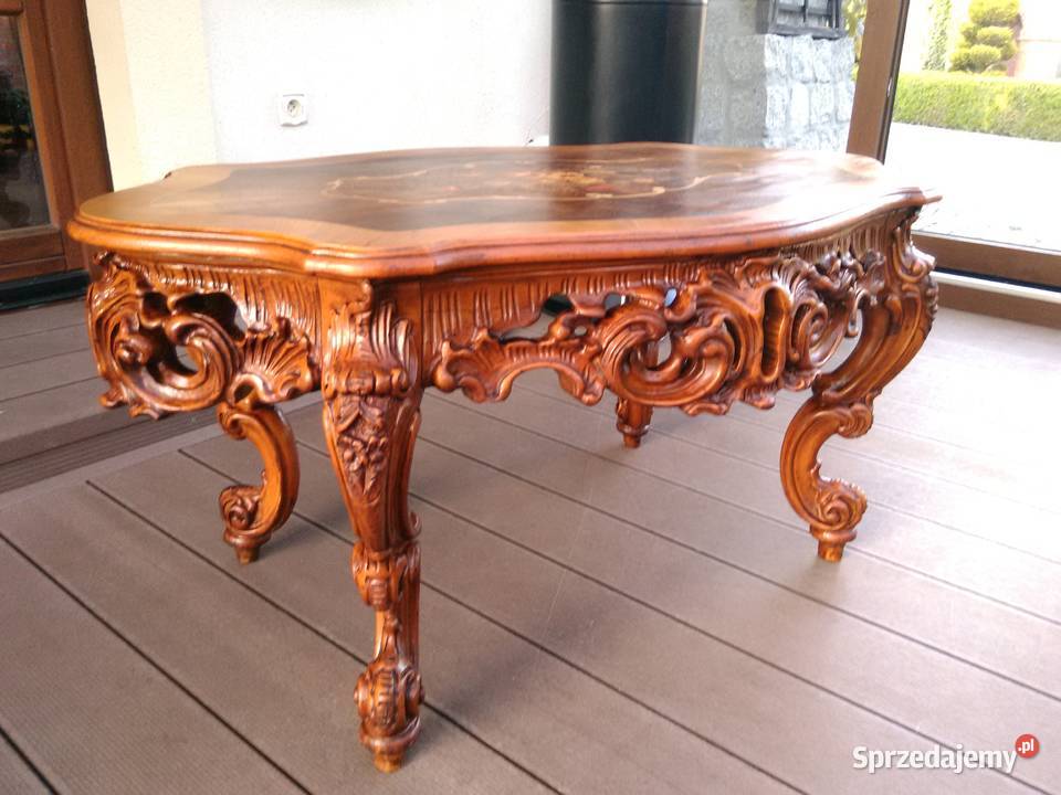 Stolik Barokowy Rzeźbiony Antyk Kluki