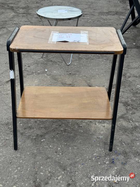 VINTAGE Stolik nocny pomocniczy PRL Zielonka