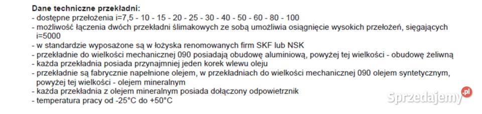 PRZEKŁADNIA ŚLIMAKOWA VMR 63 wyjście fi 25 Czarnylas